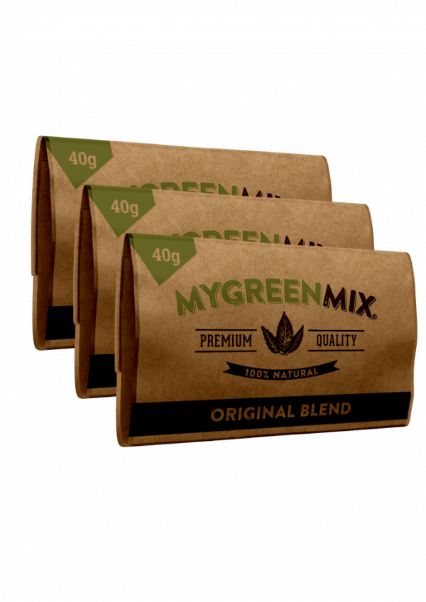 3 pack of green mix organic rolling tobacco without nicotine